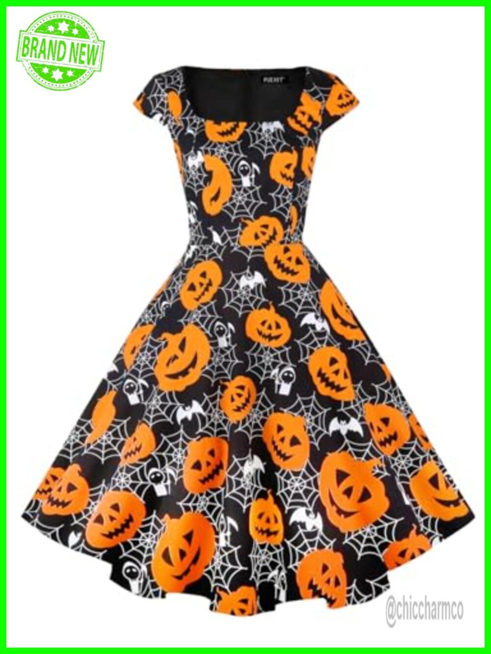 1950s Retro Swing Dress A-Line Scoop Neck Cocktail Party Dress